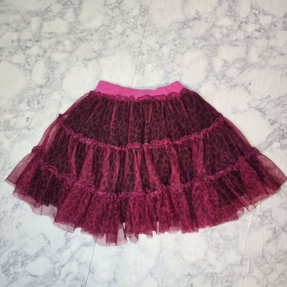 The Children's Place Pink Leopard Print Tulle Skirt 4T
